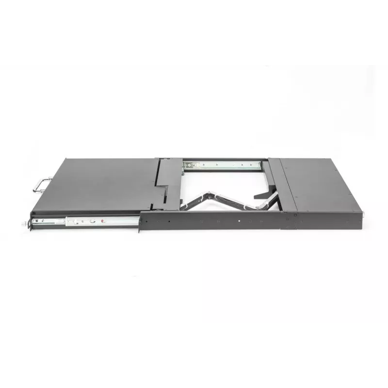 Consola modular DIGITUS HD LCD TFT con KVM de 1 puerto, RAL 9005 negro - teclado GE