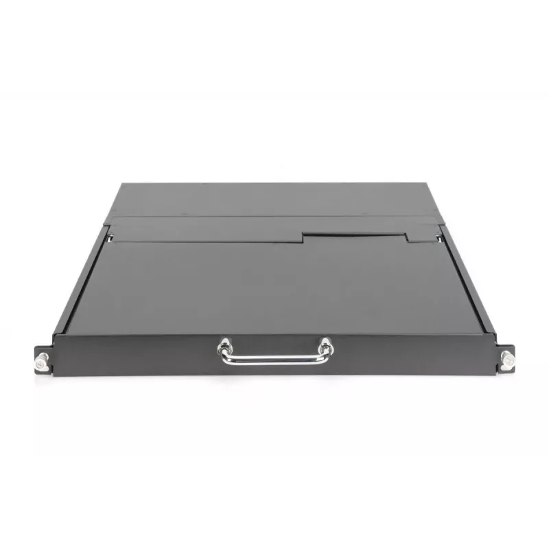 Consola modular DIGITUS HD LCD TFT con KVM de 1 puerto, RAL 9005 negro - teclado GE