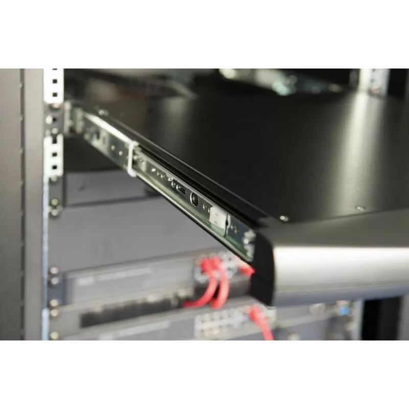 Consola modular DIGITUS HD LCD TFT con KVM de 1 puerto, RAL 9005 negro - teclado GE