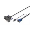 Consola KVM LCD Full HD modular DIGITUS DS-72221-1GE de 19 pulgadas (43,2 cm), KVM VGA de 1 puerto, touchpad, teclado alemán