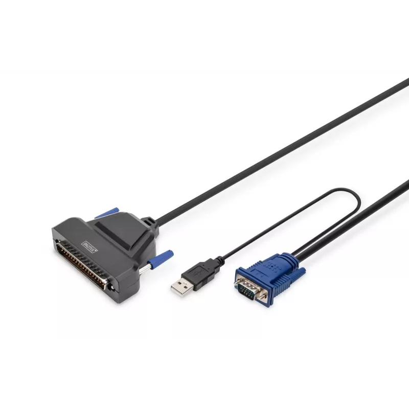 Consola KVM LCD Full HD modular DIGITUS DS-72221-1GE de 19 pulgadas (43,2 cm), KVM VGA de 1 puerto, touchpad, teclado alemán