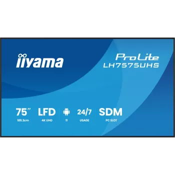 iiyama LH7575UHS-B2AG Pantalla digital Signage 190,5 cm (75