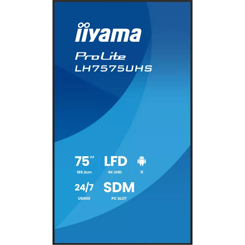 iiyama LH7575UHS-B2AG Pantalla digital Signage 190,5 cm (75