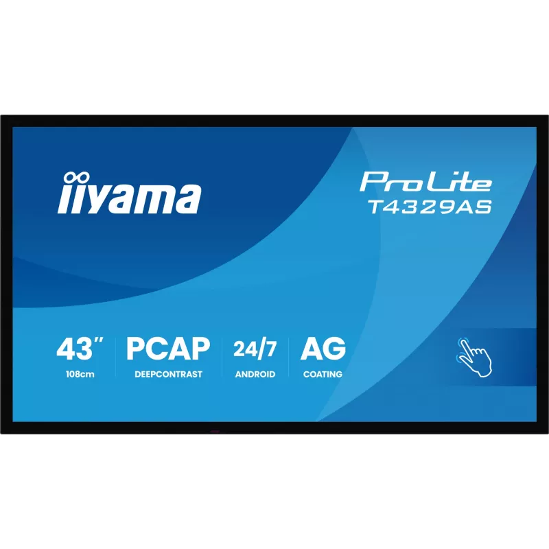 iiyama T4329AS-B1AG Monitor de ordenador 108 cm (42,5 inch) 3840 x 2160 píxeles 4K Ultra HD LED pantalla táctil negra