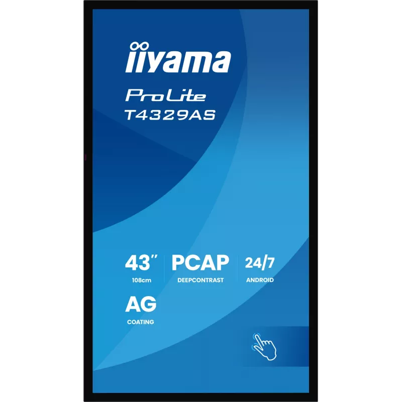 iiyama T4329AS-B1AG Monitor de ordenador 108 cm (42,5 inch) 3840 x 2160 píxeles 4K Ultra HD LED pantalla táctil negra