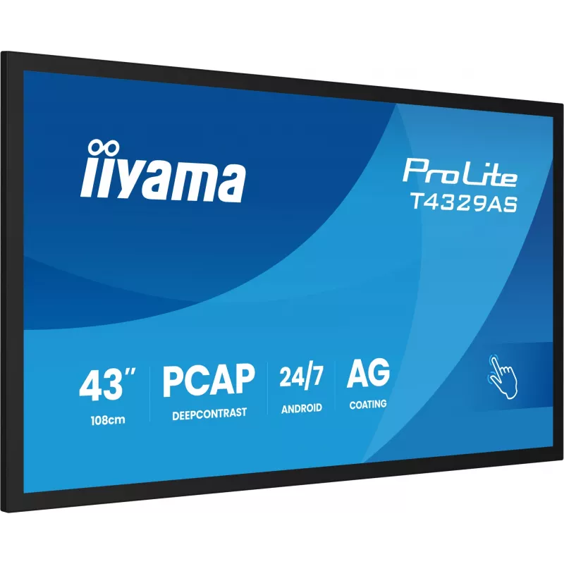 iiyama T4329AS-B1AG Monitor de ordenador 108 cm (42,5 inch) 3840 x 2160 píxeles 4K Ultra HD LED pantalla táctil negra