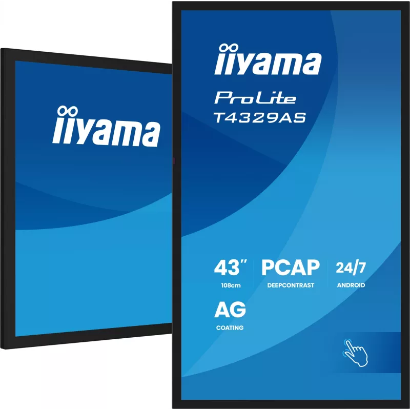 iiyama T4329AS-B1AG Monitor de ordenador 108 cm (42,5 inch) 3840 x 2160 píxeles 4K Ultra HD LED pantalla táctil negra