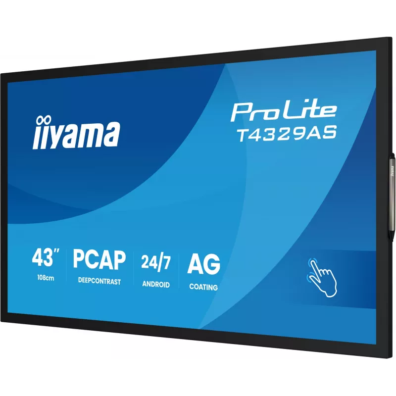 iiyama T4329AS-B1AG Monitor de ordenador 108 cm (42,5 inch) 3840 x 2160 píxeles 4K Ultra HD LED pantalla táctil negra