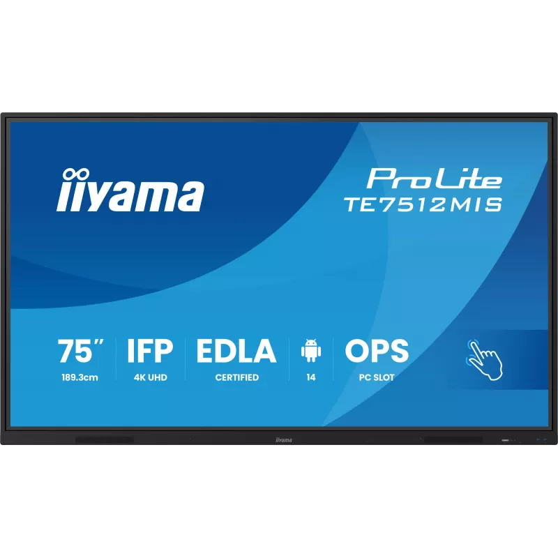 iiyama TE7512MIS-B4AG Pantalla de señalización diseño kiosco 190,5 cm (75