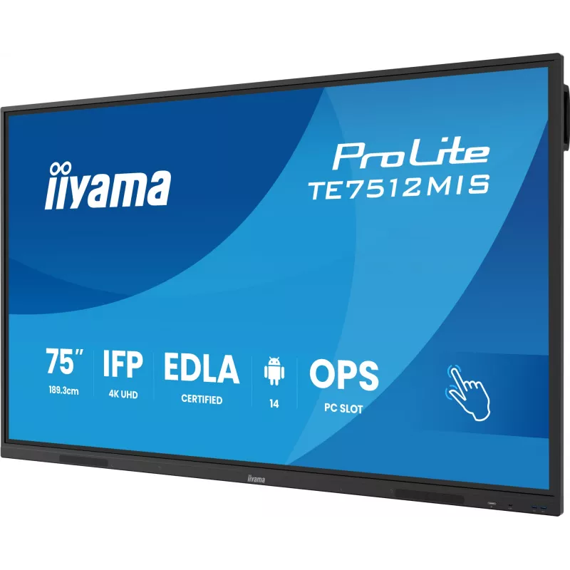 iiyama TE7512MIS-B4AG Pantalla de señalización diseño kiosco 190,5 cm (75