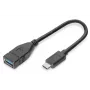 DIGITUS Cable adaptador USB Type-C, OTG, Type-C - A macho/hembra, 15 cm Super Speed negro