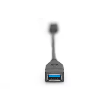 DIGITUS Cable adaptador USB Type-C, OTG, Type-C - A macho/hembra, 15 cm Super Speed negro