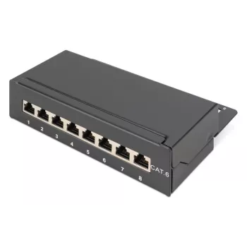 DIGITUS Patch Panel CAT6 8 puertos apantallado negro