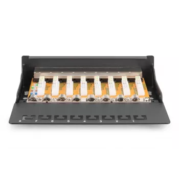 DIGITUS Patch Panel CAT6 8 puertos apantallado negro
