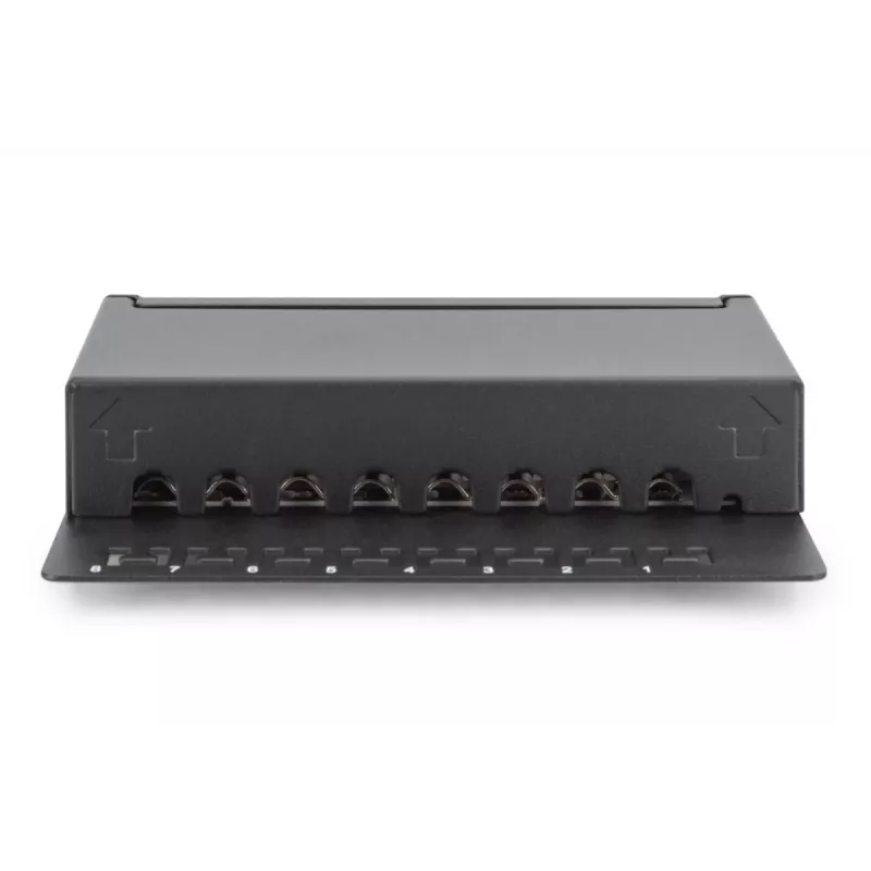 DIGITUS Patch Panel CAT6 8 puertos apantallado negro
