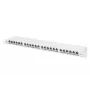 DIGITUS Patch Panel CAT6A EA apantallado, 24 puertos RJ45 protección antipolvo, 8P8C, 0,5U, gris RAL 7035
