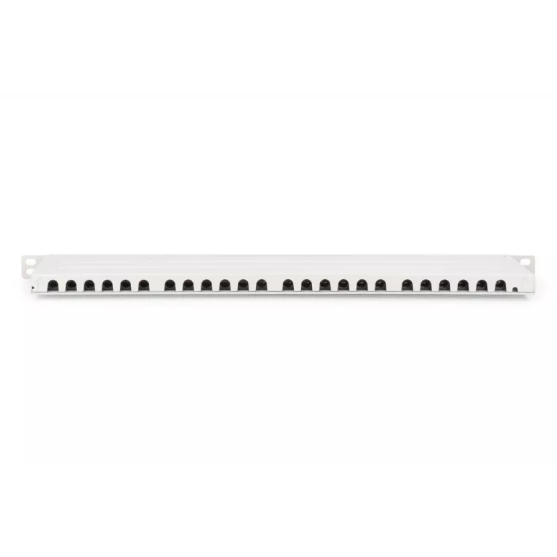 DIGITUS Patch Panel CAT6A EA apantallado, 24 puertos RJ45 protección antipolvo, 8P8C, 0,5U, gris RAL 7035