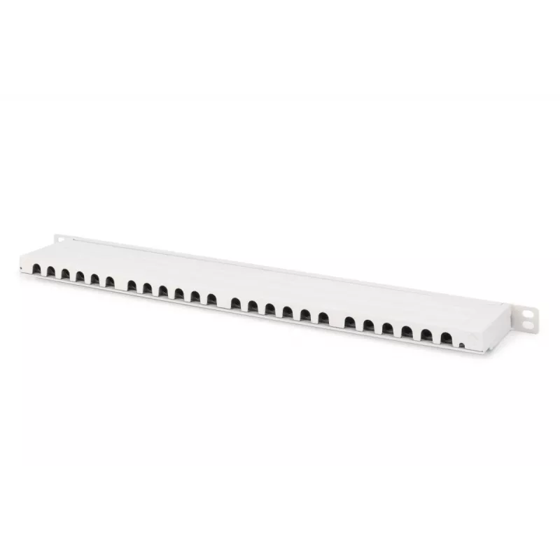 DIGITUS Patch Panel CAT6A EA apantallado, 24 puertos RJ45 protección antipolvo, 8P8C, 0,5U, gris RAL 7035