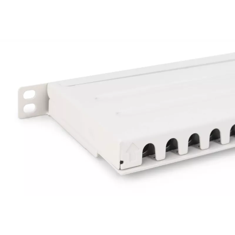 DIGITUS Patch Panel CAT6A EA apantallado, 24 puertos RJ45 protección antipolvo, 8P8C, 0,5U, gris RAL 7035
