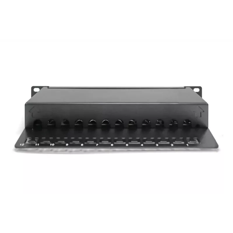 DIGITUS Patch Panel CAT6A, apantallado, 12 puertos campo de rotulación, 1U, montaje en rack de 10