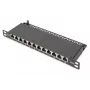 DIGITUS Patch Panel CAT6A, apantallado, 12 puertos, 1/2U, montaje en rack de 10