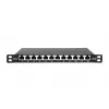 DIGITUS Patch Panel CAT6A, apantallado, 12 puertos, 1/2U, montaje en rack de 10