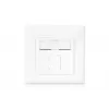 DIGITUS Toma de red CAT6A clase EA, apantallada 1x RJ45, LSA, blanco puro, empotrar, 8 direcciones