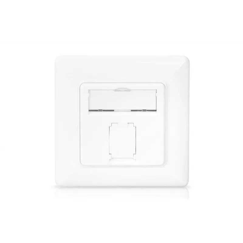 DIGITUS Toma de red CAT6A clase EA, apantallada 1x RJ45, LSA, blanco puro, empotrar, 8 direcciones