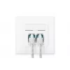 DIGITUS Toma de red CAT6A clase EA, apantallada 2x RJ45, LSA, blanco puro, empotrar, 8 direcciones