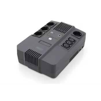 DIGITUS ALLINONE SAI 800VA/480W LED 12V 9AH 4XCEE 7/7 3XIEC C13 USB RJ45