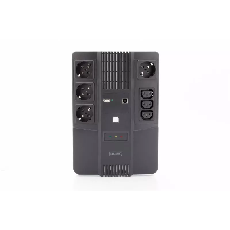 DIGITUS ALLINONE SAI 800VA/480W LED 12V 9AH 4XCEE 7/7 3XIEC C13 USB RJ45