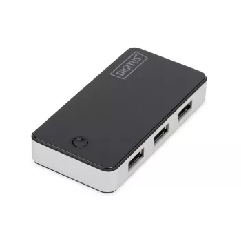 DIGITUS Hub USB 4 puertos USB 3.0 externo negro acabado brillo