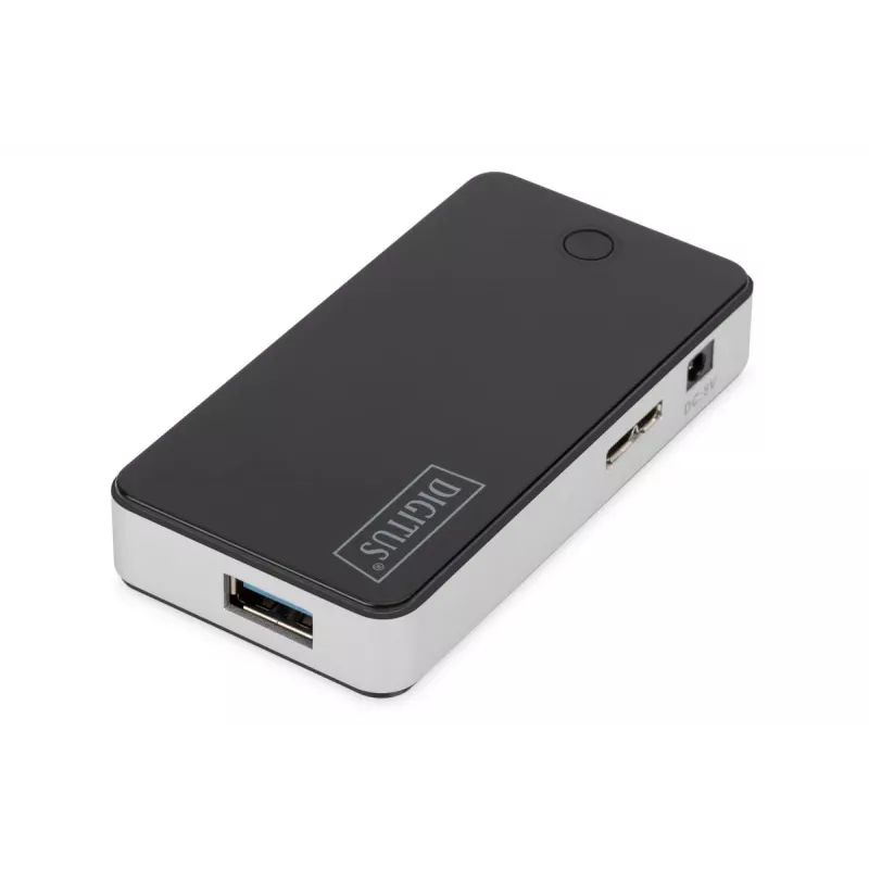 DIGITUS Hub USB 4 puertos USB 3.0 externo negro acabado brillo