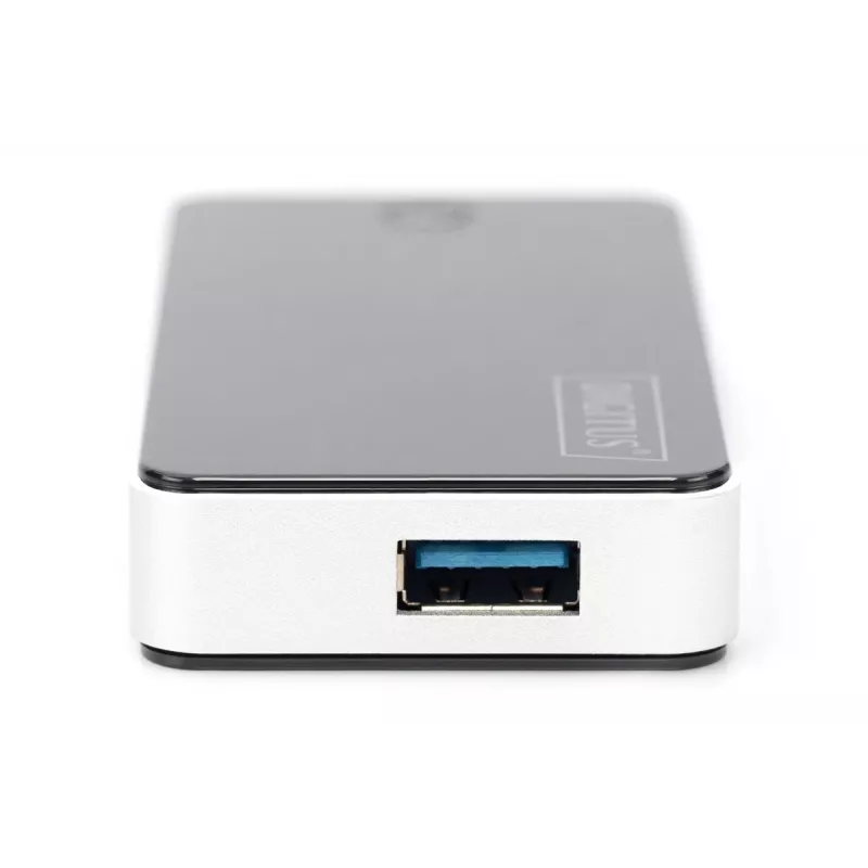 DIGITUS Hub USB 4 puertos USB 3.0 externo negro acabado brillo