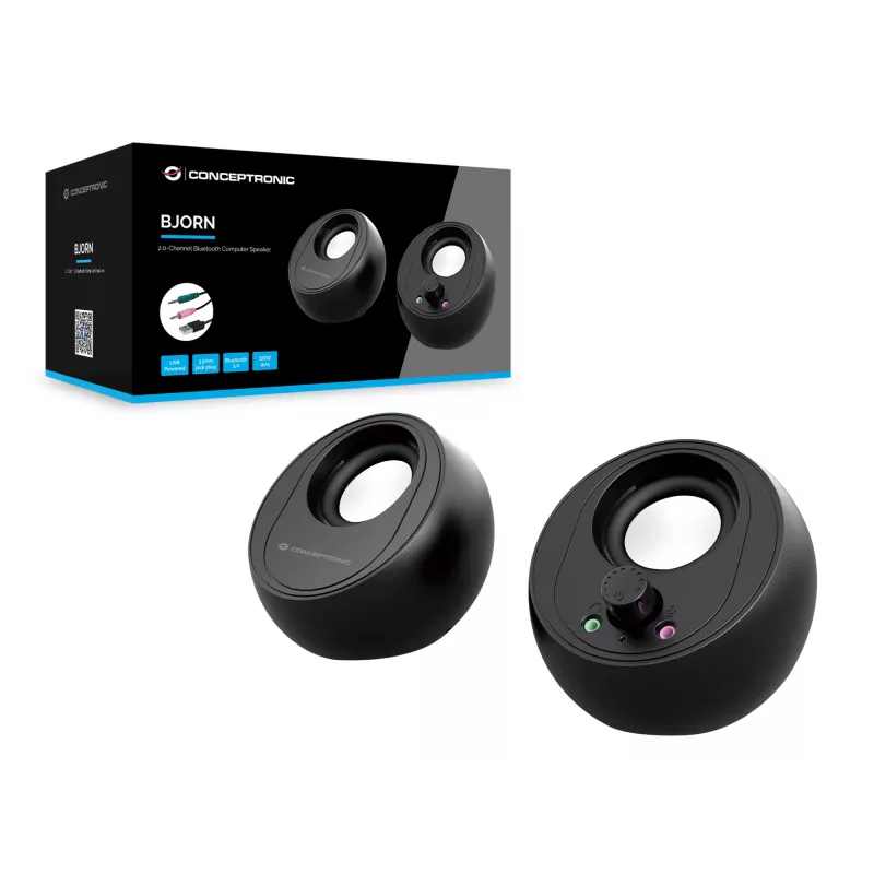 Conceptronic BJORN Altavoces de ordenador 2.0 canales con Bluetooth, 10 W