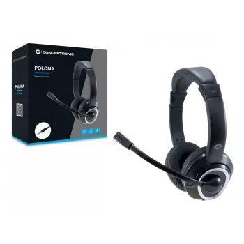 Conceptronic POLONA02B Auriculares/Headset Con cable Diadema Gaming Negro