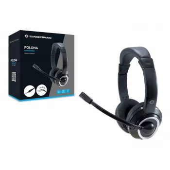 Conceptronic POLONA02BA Auriculares/Headset Con cable Diadema Gaming Negro