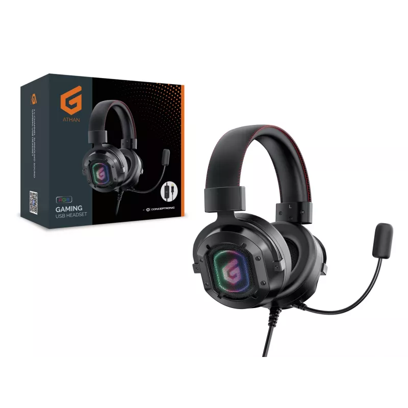 Conceptronic ATHAN Auriculares gaming USB con sonido envolvente 7.1 canales