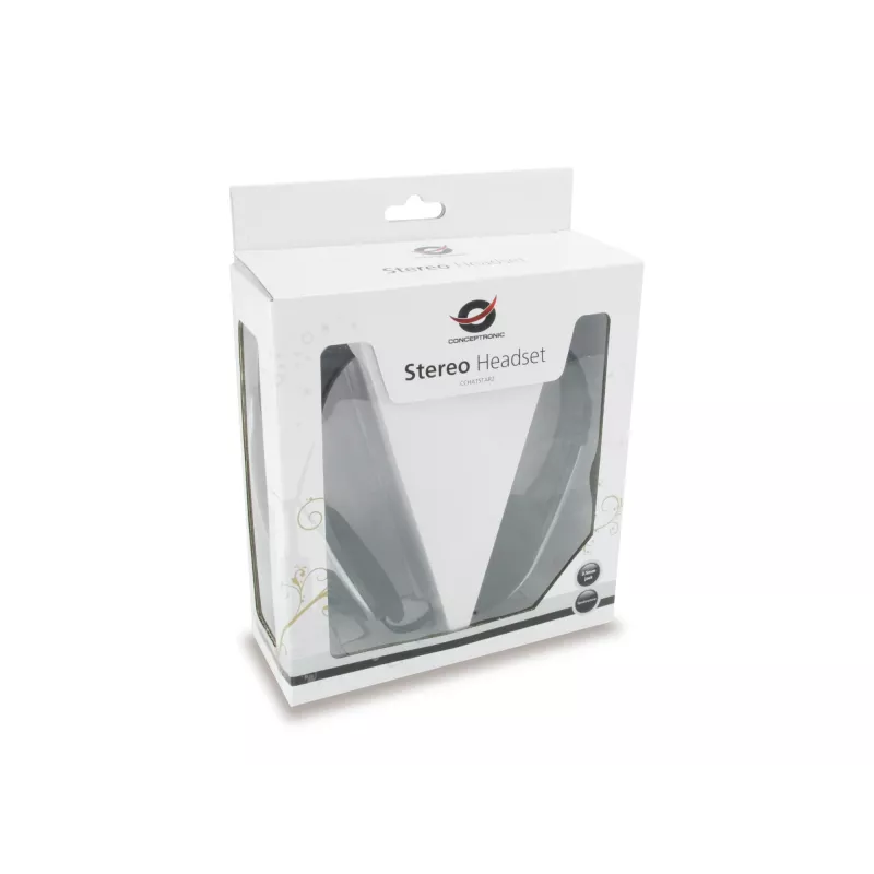Conceptronic Allround auriculares estéreo con cable, 20 - 22000 Hz, oficina/call center, 111 g, auriculares, negro, plata