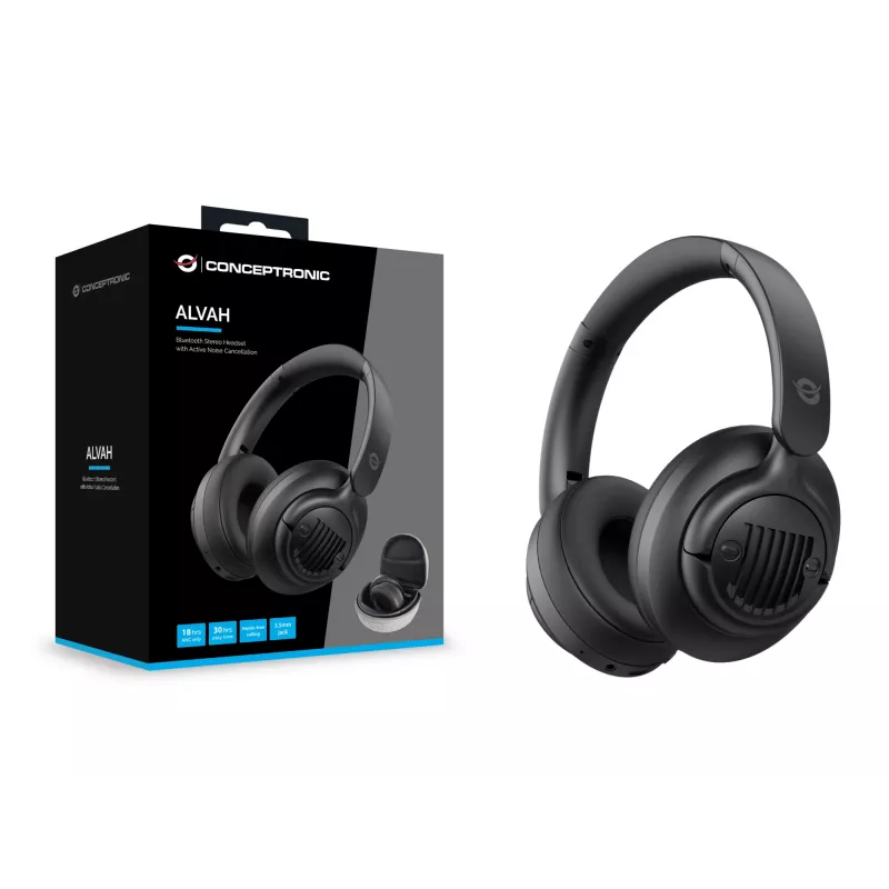 Conceptronic auriculares estéreo Bluetooth con cancelación activa de ruido