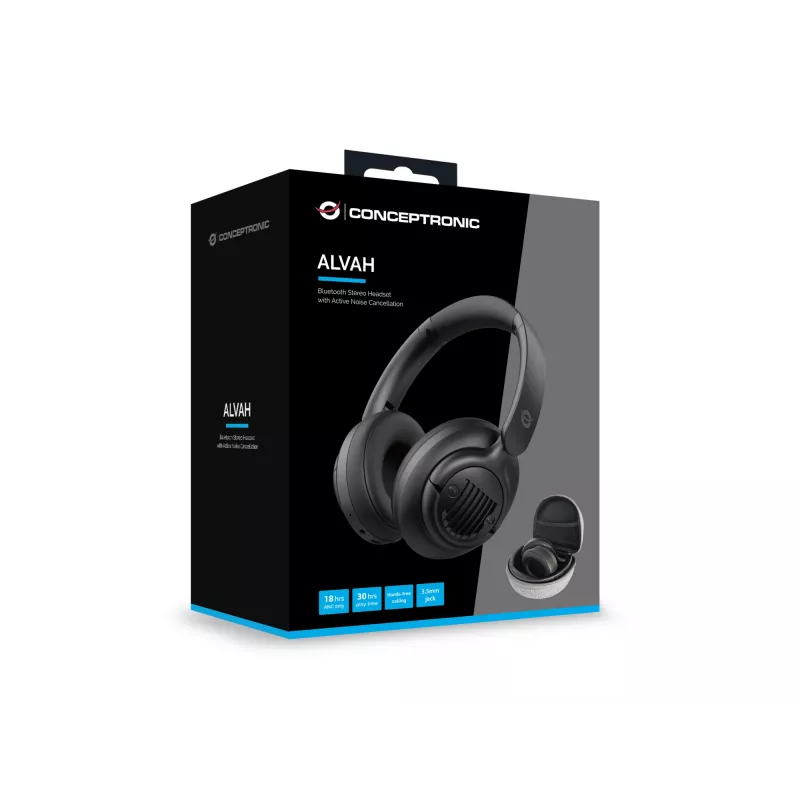 Conceptronic auriculares estéreo Bluetooth con cancelación activa de ruido