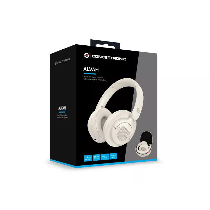 Conceptronic ALVAH02C auriculares estéreo Bluetooth con cancelación activa de ruido