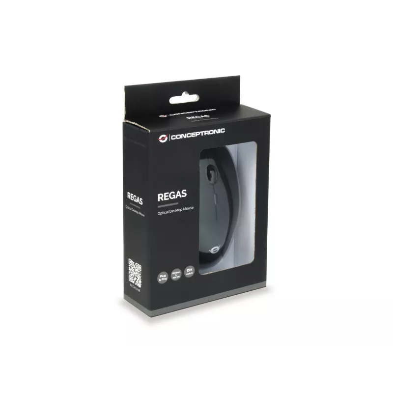 Conceptronic REGAS01B ratón de oficina ambidiestro USB Type-A óptico 1200 DPI