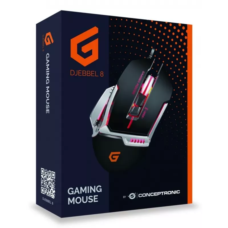 Conceptronic DJEBBEL 8, ratón gaming USB, 8 botones programables, 4000 DPI