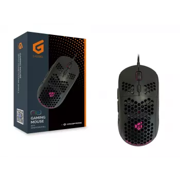 Conceptronic DJEBBEL 6D ratón gaming con estructura de panal, 6400 DPI