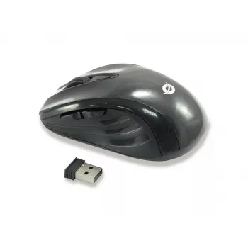 Conceptronic CLLM5BTRVWL ratón de viaje inalámbrico de 6 botones, para diestros, óptico, RF Wireless, 1600 DPI, negro