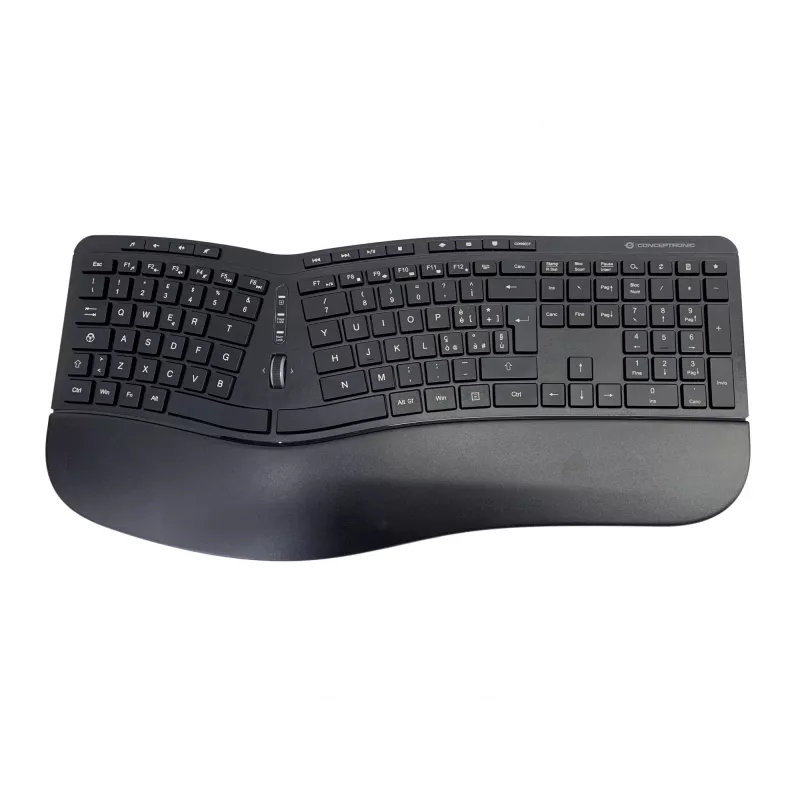 Conceptronic ORAZIO ERGO kit ergonómico inalámbrico de teclado y ratón, distribución italiana