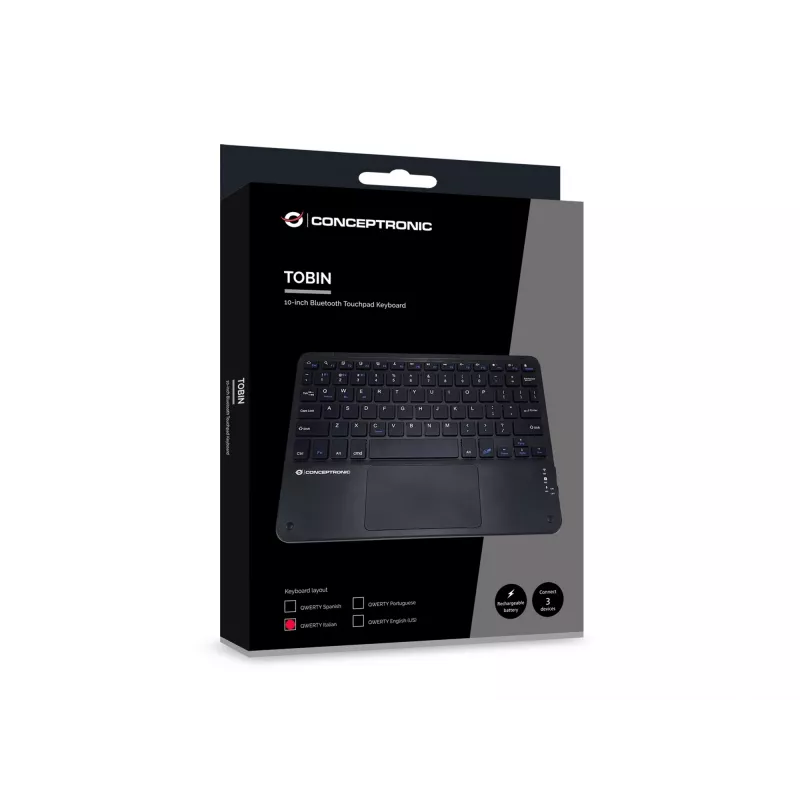 Conceptronic TOBIN01BIT teclado Bluetooth con touchpad de 10