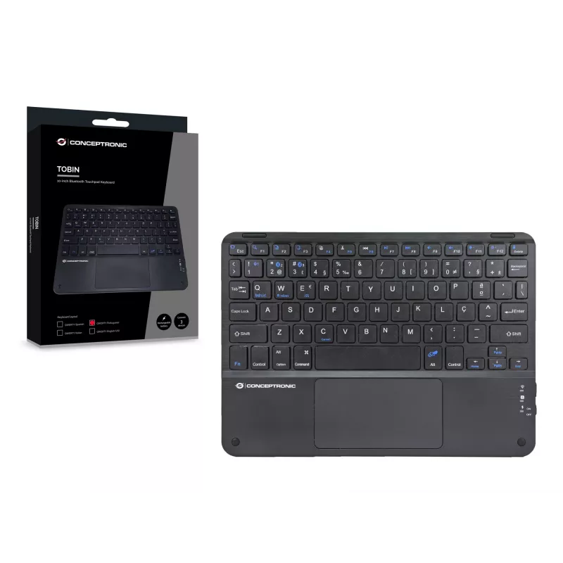 Conceptronic TOBIN01BPT teclado Bluetooth con touchpad de 10