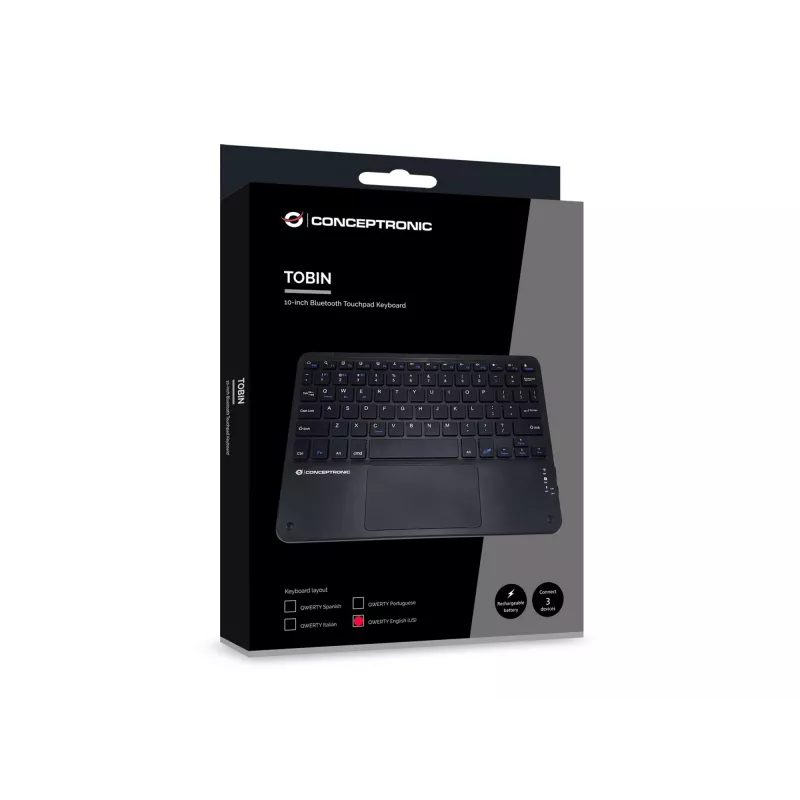 Conceptronic TOBIN01BUS teclado Bluetooth con touchpad de 10